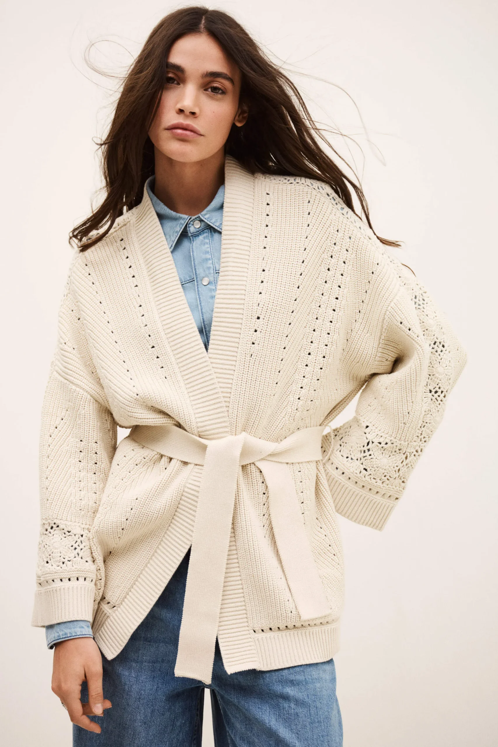 PERINE gilet long maille